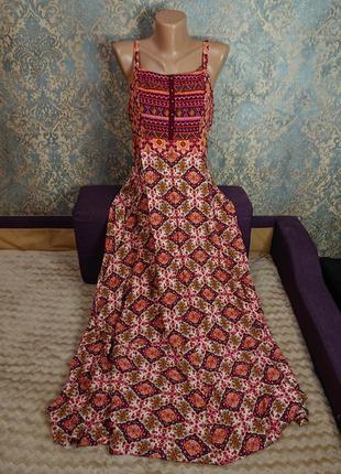 Красивый женский сарафан макси длинное платье хлопок большой р...
