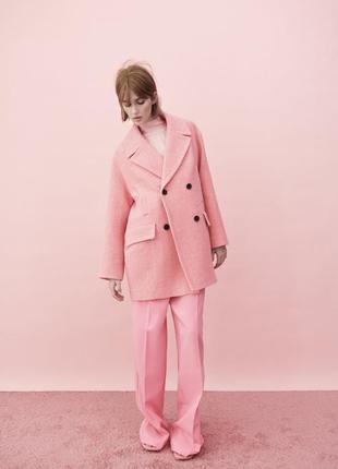Zara пальто шерсть премиум линия букле новая коллекция