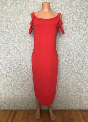 Ярко красное платье хл