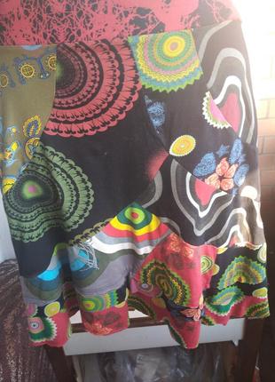 Очень интересная трикотажная юбка в стиле пэчворк на 46 укр индия