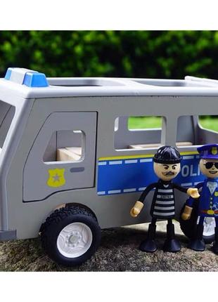 Ігровий дерев'яна яний набір поліцейський автобус playtive pol...
