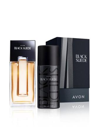 Чоловічий парфумерний набір avon black suede