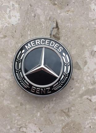 Mercedes эмблема logo на капоте черный Mercedes Емблема LOGO н...