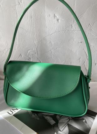 Сумка багет зелена стильна сумочка 2022