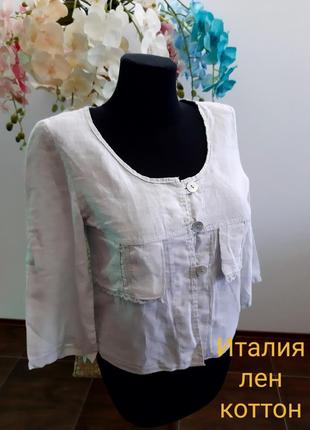Блуза в стиле бохо италия лен коттон