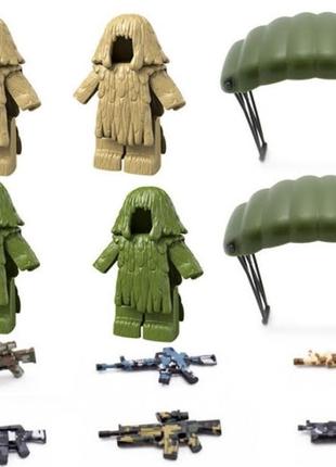 Набор оружия парашюты костюмы гилли для фигурок лего