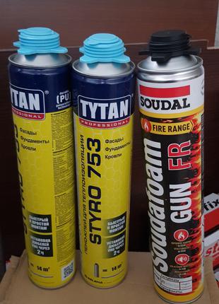 Піна-клей Tytan O2 STYRO 753, Soudal Soudafoam Gun FR