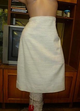 Светло-серая юбка миди весна-осень классическая,прямая,винтаж