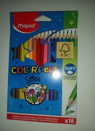 Олівці кольорові maped color peps classic 18 кольорів