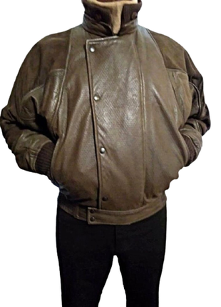 L-3XL Утепленная мужская кожаная куртка пилот principle, бомбер