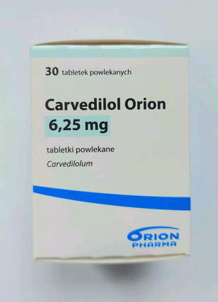 Carvedilol 6.25 мг 30 шт Карведілол ліки з Європи