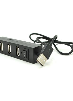 Хаб HUB USB 2.0 4 порта, черный