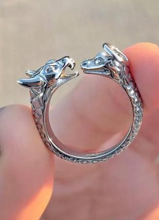 Крутое кольцо с дракончиками, колечко ангел и демон, украшение...