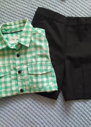 Котоновая рубашка и шорты комплектом