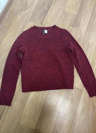 Отличный бордовый базовый качественный свитер xs s m