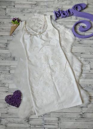 Платье сарафан secret santa женские белое стразы кружево