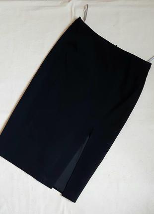 Черная юбка карандаш миди  с разрезом oasis англия размер 10/36