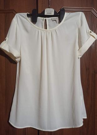 Белая блуза с коротким рукавом banana republic heritage xs