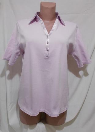 Блуза поло ніжно-рожевий атласний воріт 'marks & spencer' 52р