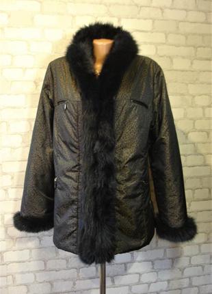 Классная куртка с натуральным мехом "pem tne collection" 48-50 р