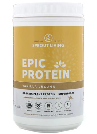 Sprout Living, Epic Protein, органический растительный протеин...