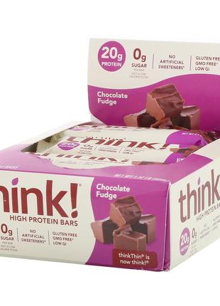 Think !, Высокопротеиновые батончики, шоколадная помадка, 10 б...