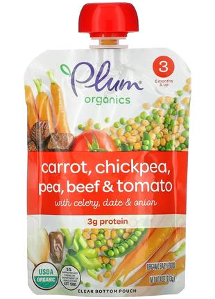 Plum Organics, органическое детское питание, этап 3, морковь, ...