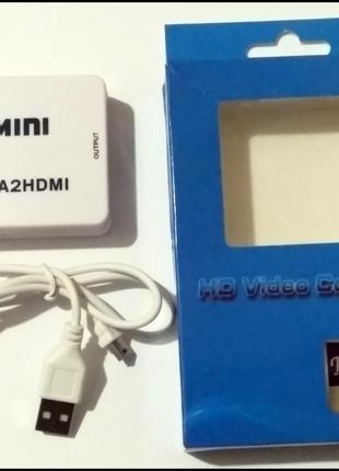 VGA 2 HDMI конвертер переходник монитор + звук +USB