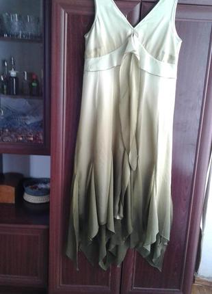Шифонова довге плаття двенадцатиклинка з бантом градієнт омбре...