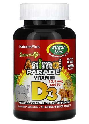 NaturesPlus Animal Parade витамин D3  для детей без сахара. 50...