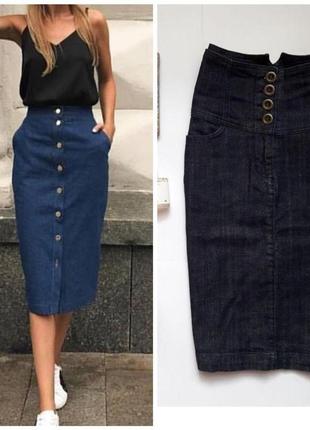 Джинсова спідниця , юбка з завишеною талією ichi jeans