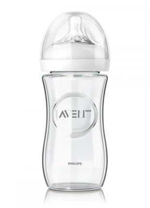 Стеклянная бутылочка Avent Naturals 240 мл для новорожденных