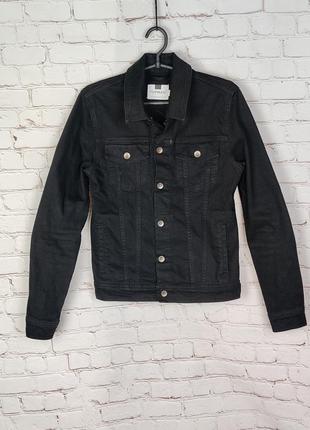 Джинсова куртка чоловіча джинсовка піджак стильний чорний topman