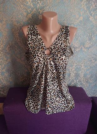 Красивая блуза леопардовая расцветка блузка блузочка большой р...