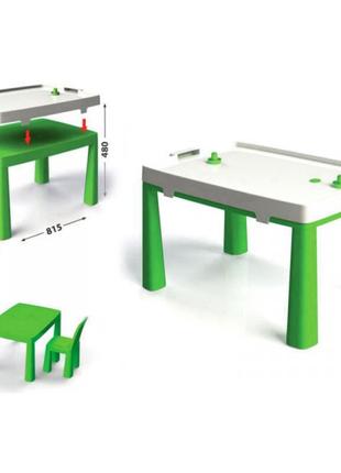 Пластиковый стол с насадкой для аэрохоккея салатовый 04580/2 Д...