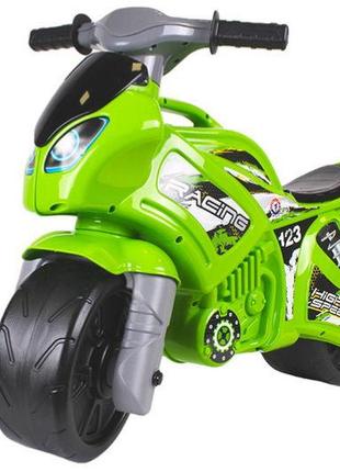 Беговел Толокар Мотоцикл зелений на видувних колесах 6443 ТЕХНОК