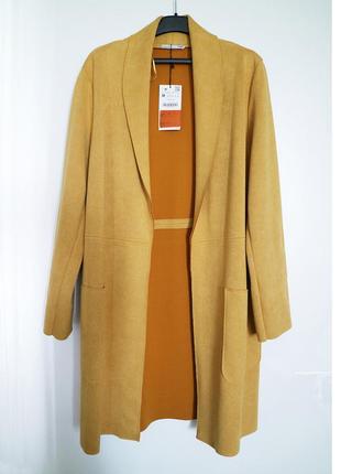 Жакет пальто zara желтое размер m