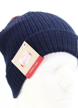 Шапка  мужская levi's solid woven knitted cuffed beanie