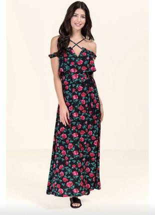 Длинное платье в цветы francesca’s usa