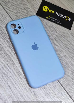 Чохол IPhone 11 Silicon case full protective блакитний