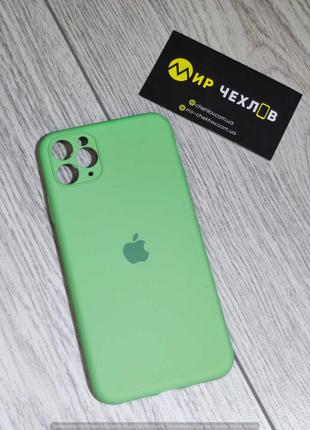 Чохол IPhone 11 Pro Max Silicon case full protective салатовий