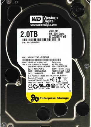 Накопитель HDD SAS 2.0TB WD Enterprise Class 7200rpm 32MB (WD2...