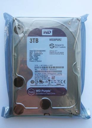 WD Purple 3TB (Новий, в упaкoвці) для відеонагляду