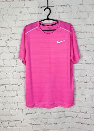 Футболка спортивная мужская розовая беговая nike running