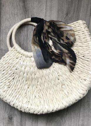 Пляжна плетена сумка з круглою ручкою