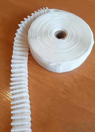 Тасьма (стрічка) біла для тюлі та штор, ширина 4 см