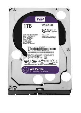 Накопитель HDD SATA 1.0TB WD Purple 5400rpm 64MB (WD10PURZ)