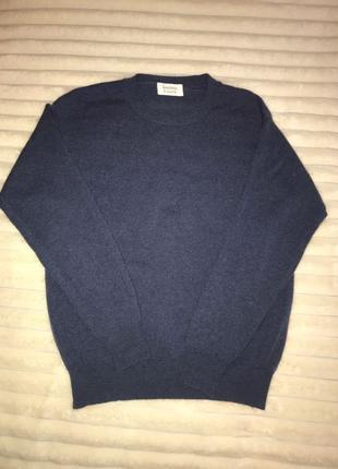 чоловічий светр кашемір синій колір, 48 розмір L