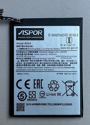 АКБ для Redmi Note 8 аккумуляторная батарея на 4000 mAh Aspor ...