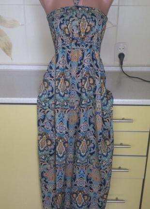 Красивое летнее длинное женское платье сарафан макси р.m/l